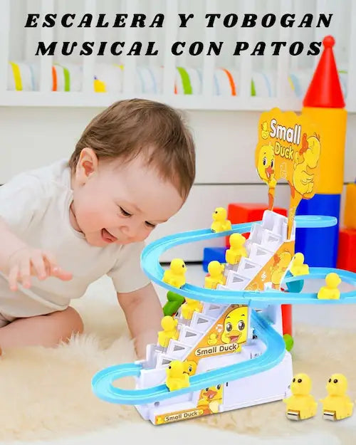 ESCALERA Y TOBOGAN MUSICAL CON PATOS