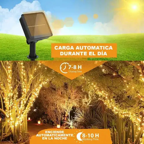 LUCES LED CON PANEL SOLAR DE 20 MTS X 2 UNIDADES